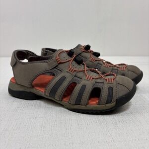 Clark's Women's Hiking Sandal Size 8.5 Bungee Tie Tan & Orange‎ 13291 Outdoor